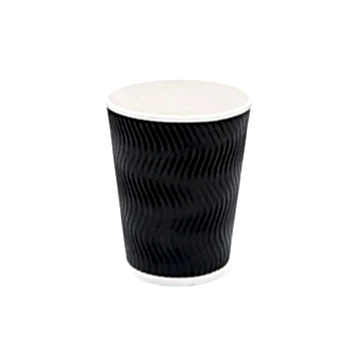 12oz (340ml) Black Ripple Coffee Cups - Eco Leaf Products