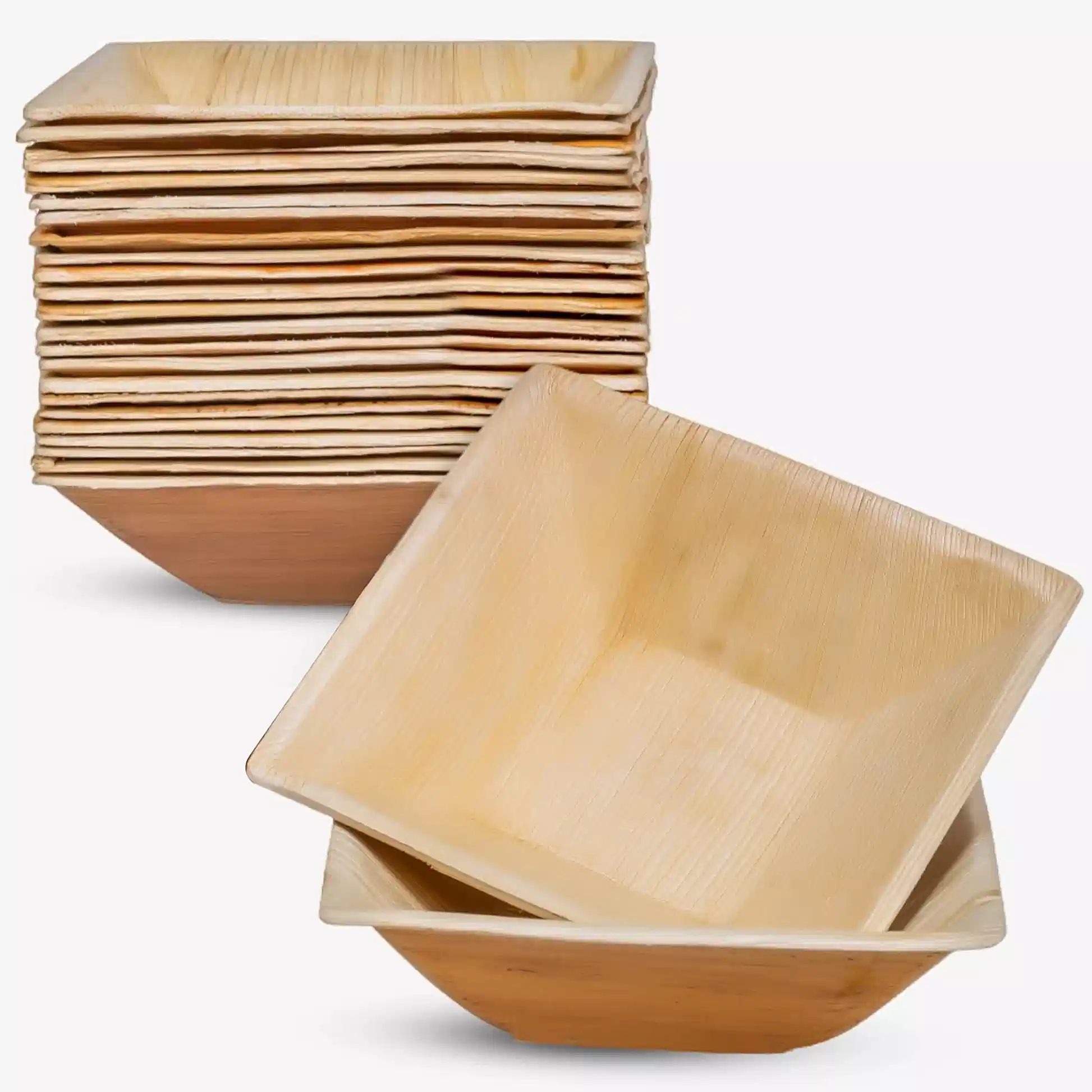 7" (18cm) Square Palm Leaf Compostable Bowls - Eco Leaf Products