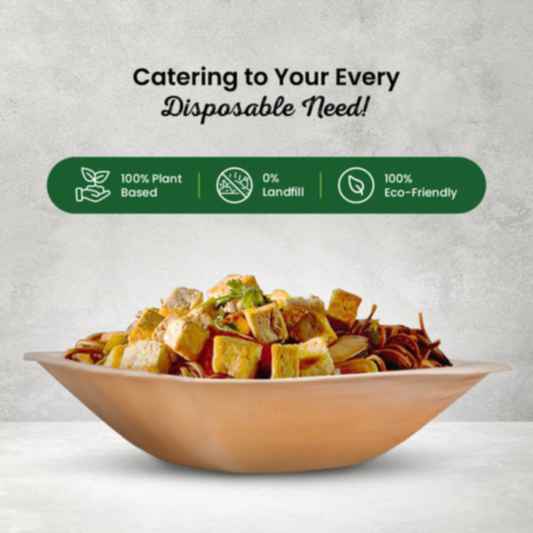 7" (18cm) Square Palm Leaf Compostable Bowls - Eco Leaf Products