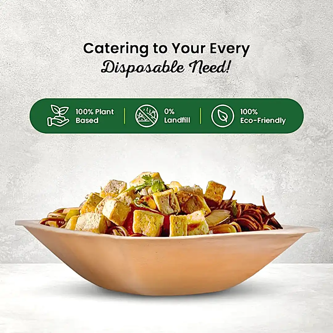 7" (18cm) Square Palm Leaf Compostable Bowls - Eco Leaf Products
