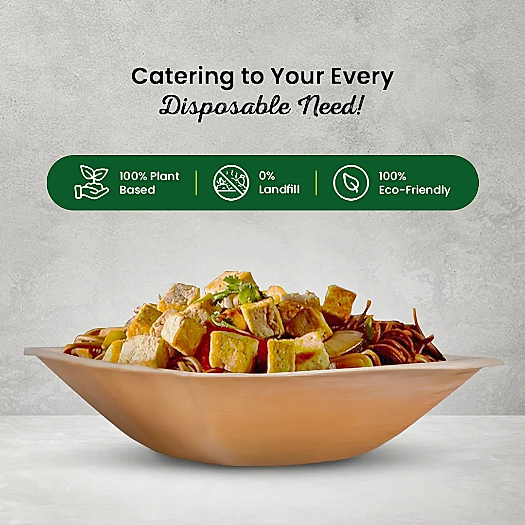 7" (18cm) Square Palm Leaf Compostable Bowls - Eco Leaf Products