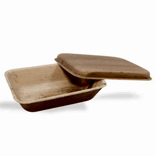 500ml Palm Leaf Container Box With Lid - Eco Leaf Products