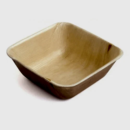 5" (12cm) Square Disposable Palm Leaf Dessert Bowls - Eco Leaf Products