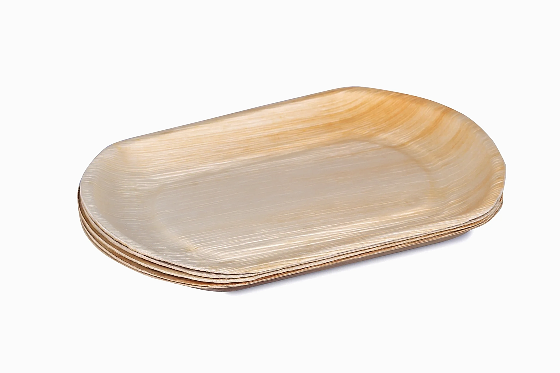 Large Round Oval Disposable Bamboo Tray 14" x 10" - Eco Leaf Products