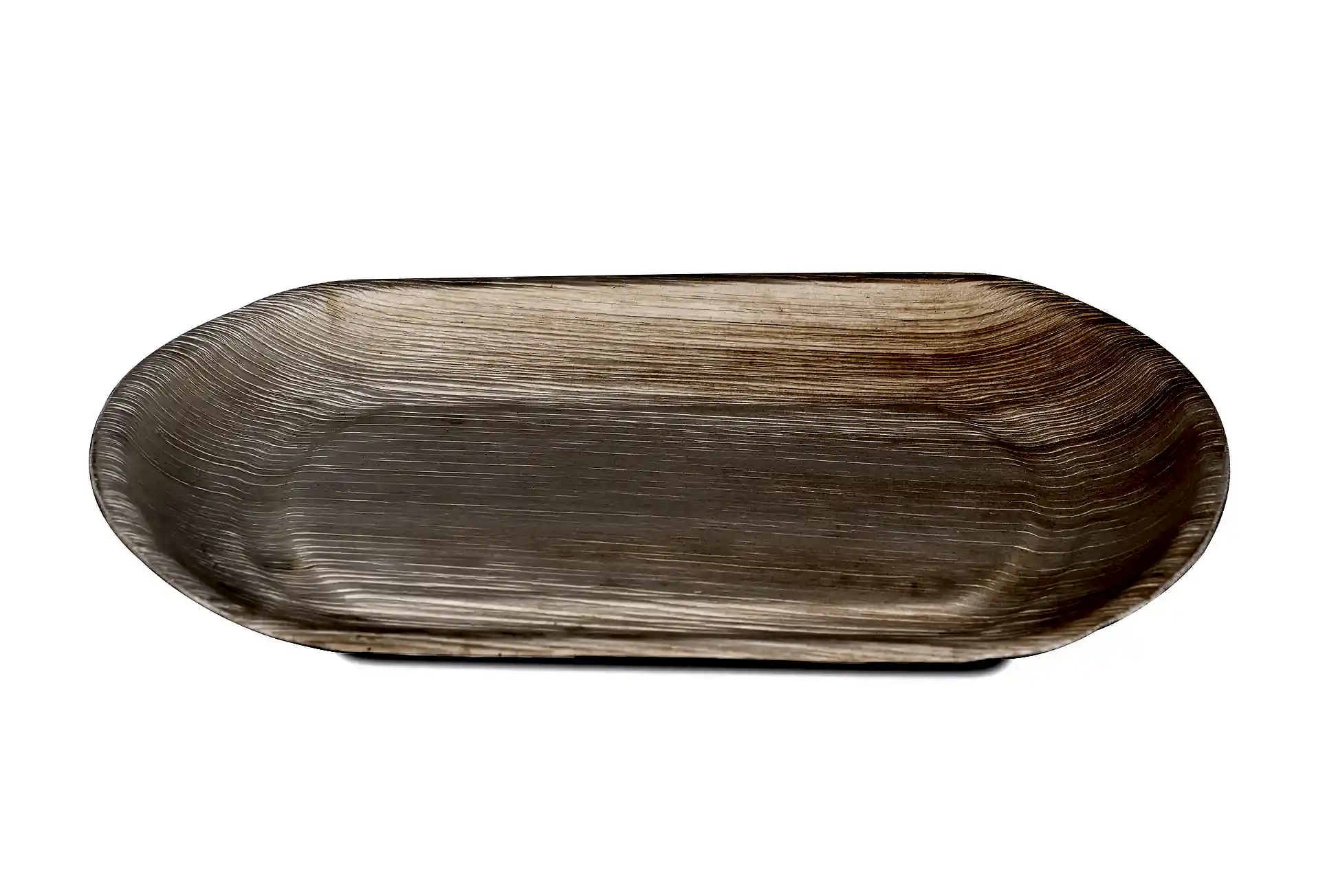 Large Round Oval Disposable Bamboo Tray 14" x 10" - Eco Leaf Products