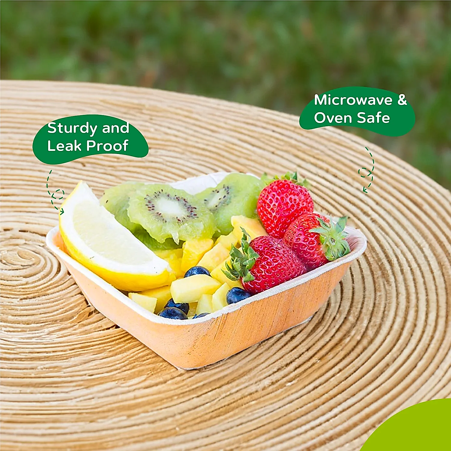 6" (15 cm) Square Disposable Bamboo Bowls - Eco Leaf Products