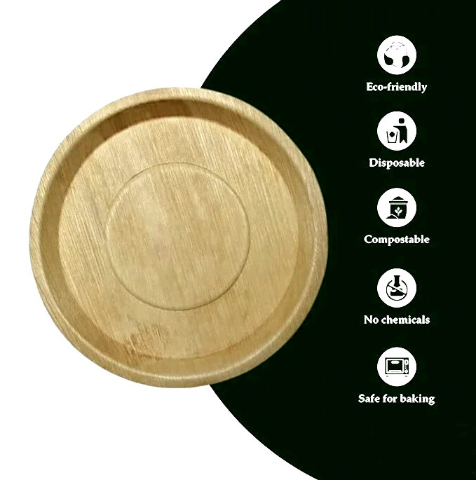 14" (36cm) X-Large Pizza Disposable Bamboo Plates - Eco Leaf Products