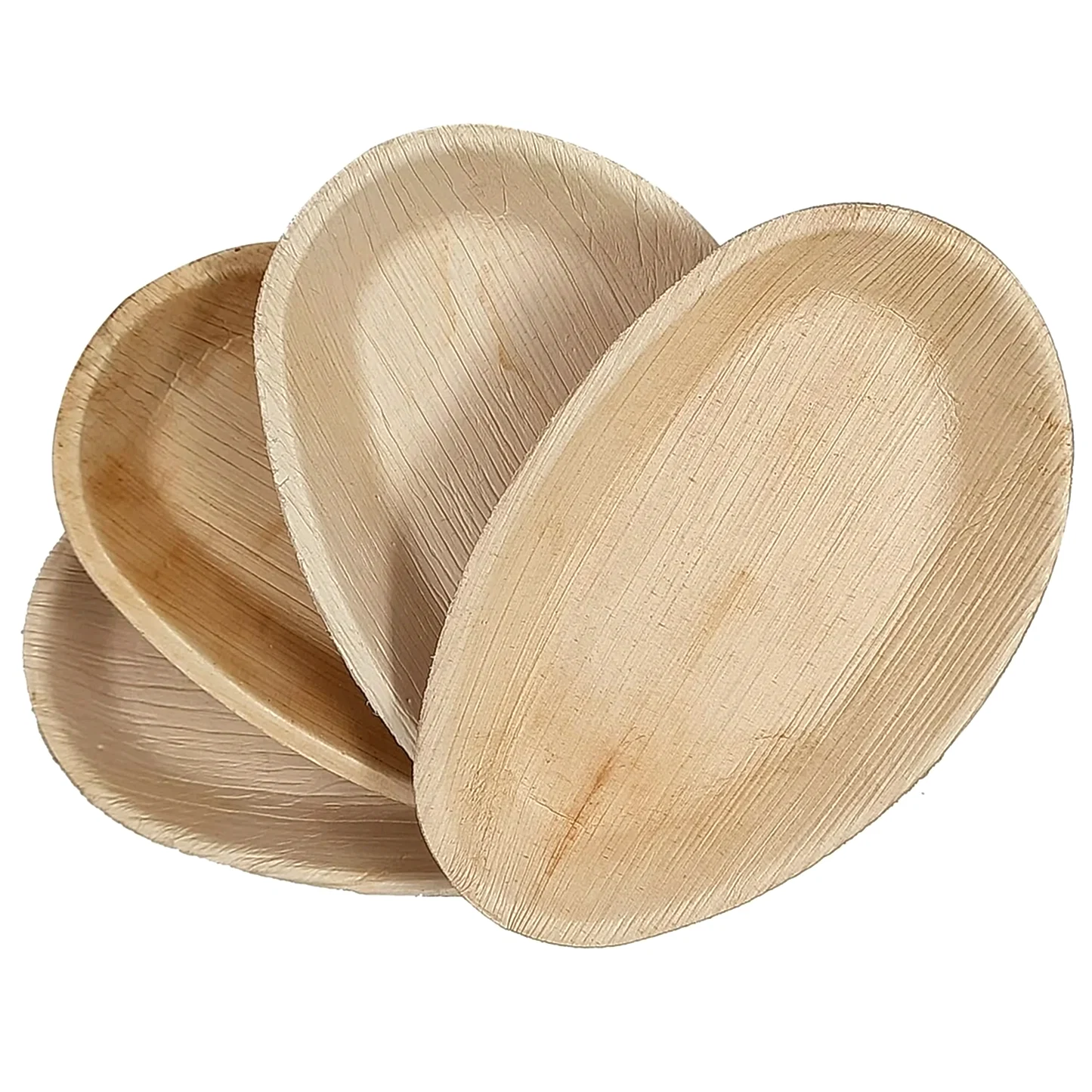 Large Oval Disposable 10" (25cm) Bamboo Palm Leaf Plates - Eco Leaf Products