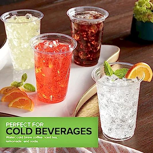 Compostable Cold Cups - Medium 12oz - Eco Leaf Products