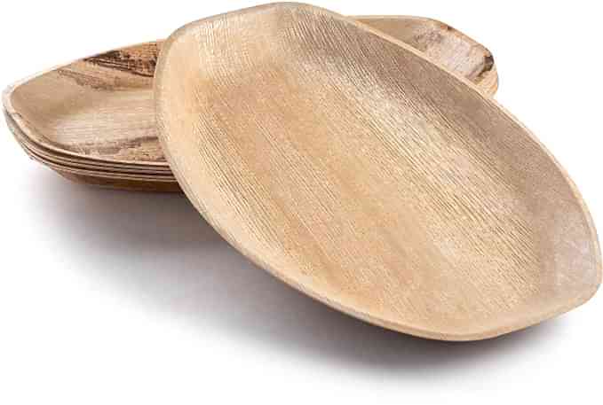 Oval Palm Leaf Serving Platter - Large Disposable Bamboo Tray - Eco Leaf Products