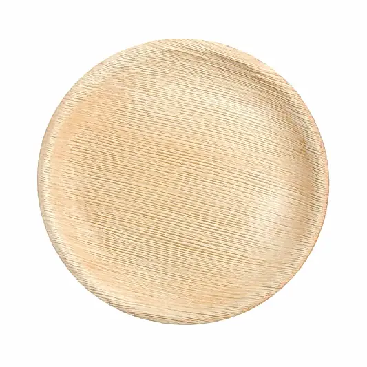 8" (20cm) Shallow Round Palm Leaf Bamboo Compostable Plate - Eco Leaf Products