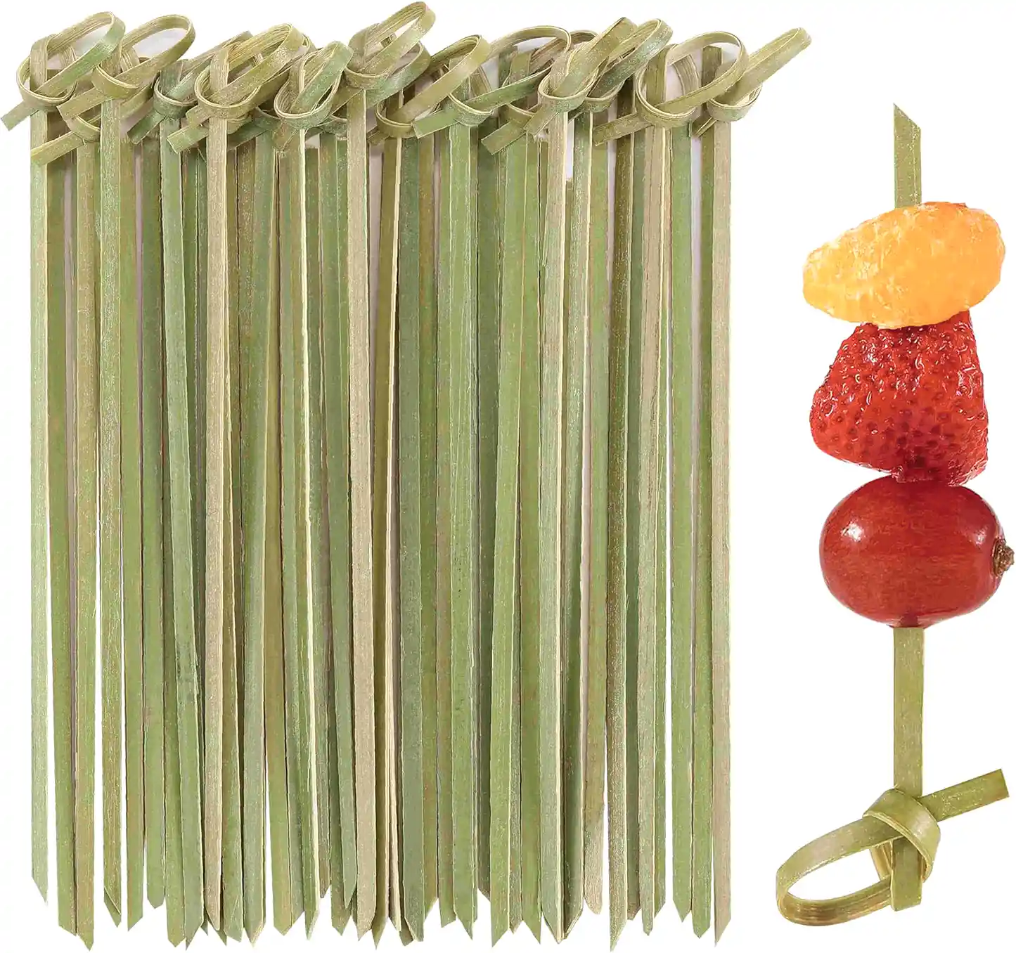 Wooden Bamboo Looped Skewers 9cm (100 pack) - Eco Leaf Products