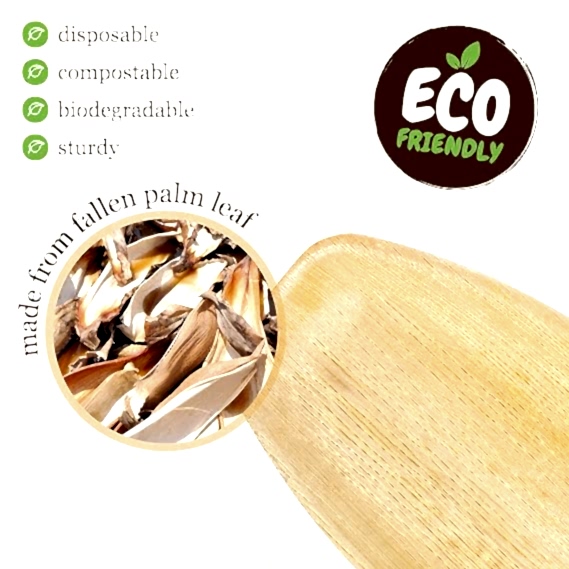 11" x 7" Medium Oval Disposable Bamboo Serving Tray - Eco Leaf Products