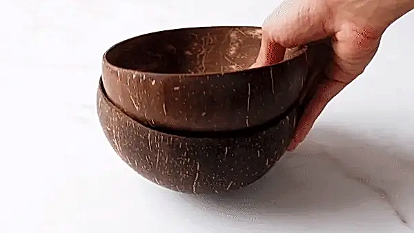 Round Polished Textured Coconut Shell 400ml - Eco Leaf Products