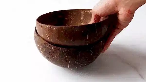 Round Polished Textured Coconut Shell 400ml - Eco Leaf Products