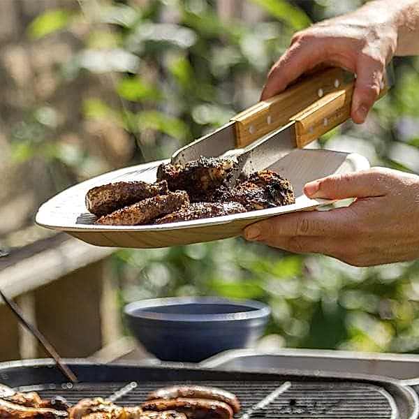 Oval Palm Leaf Serving Platter - Large Disposable Bamboo Tray - Eco Leaf Products