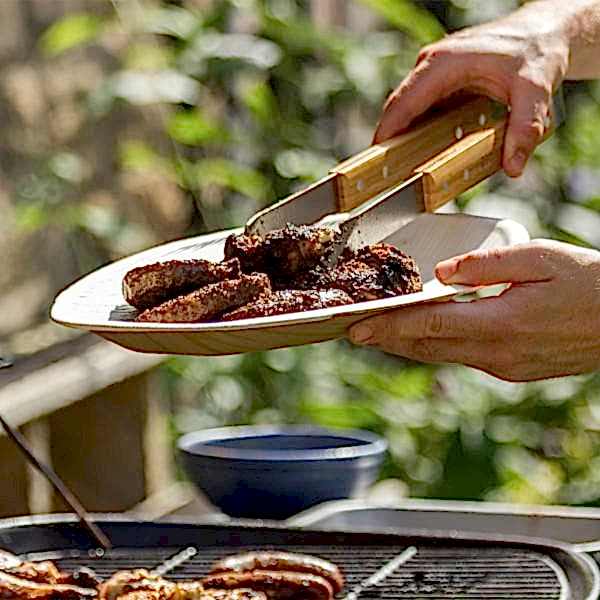 Oval Palm Leaf Serving Platter - Large Disposable Bamboo Tray - Eco Leaf Products