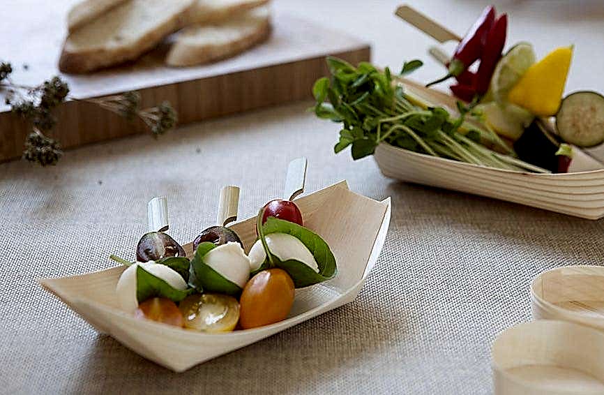 Canape Wooden Food Boats (Pack of 50) - Eco Leaf Products