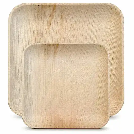 Combo Set 10" (25cm) + 7" (18cm) Square Bamboo Plates - Eco Leaf Products