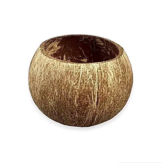 Large Semi Polished Natural Coconut Shell 400ml - Eco Leaf Products