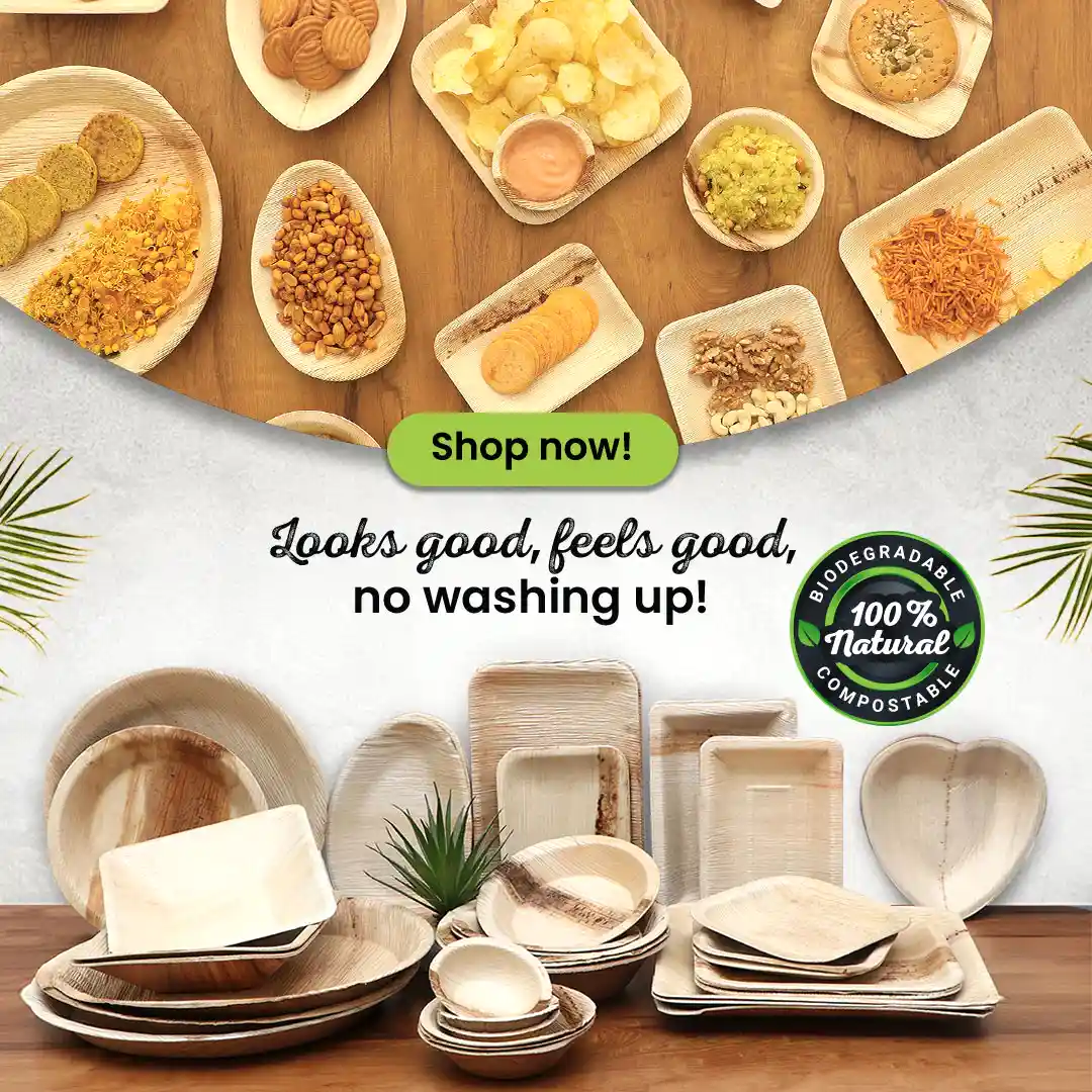 7" (18cm) Square Palm Leaf Compostable Bowls - Eco Leaf Products