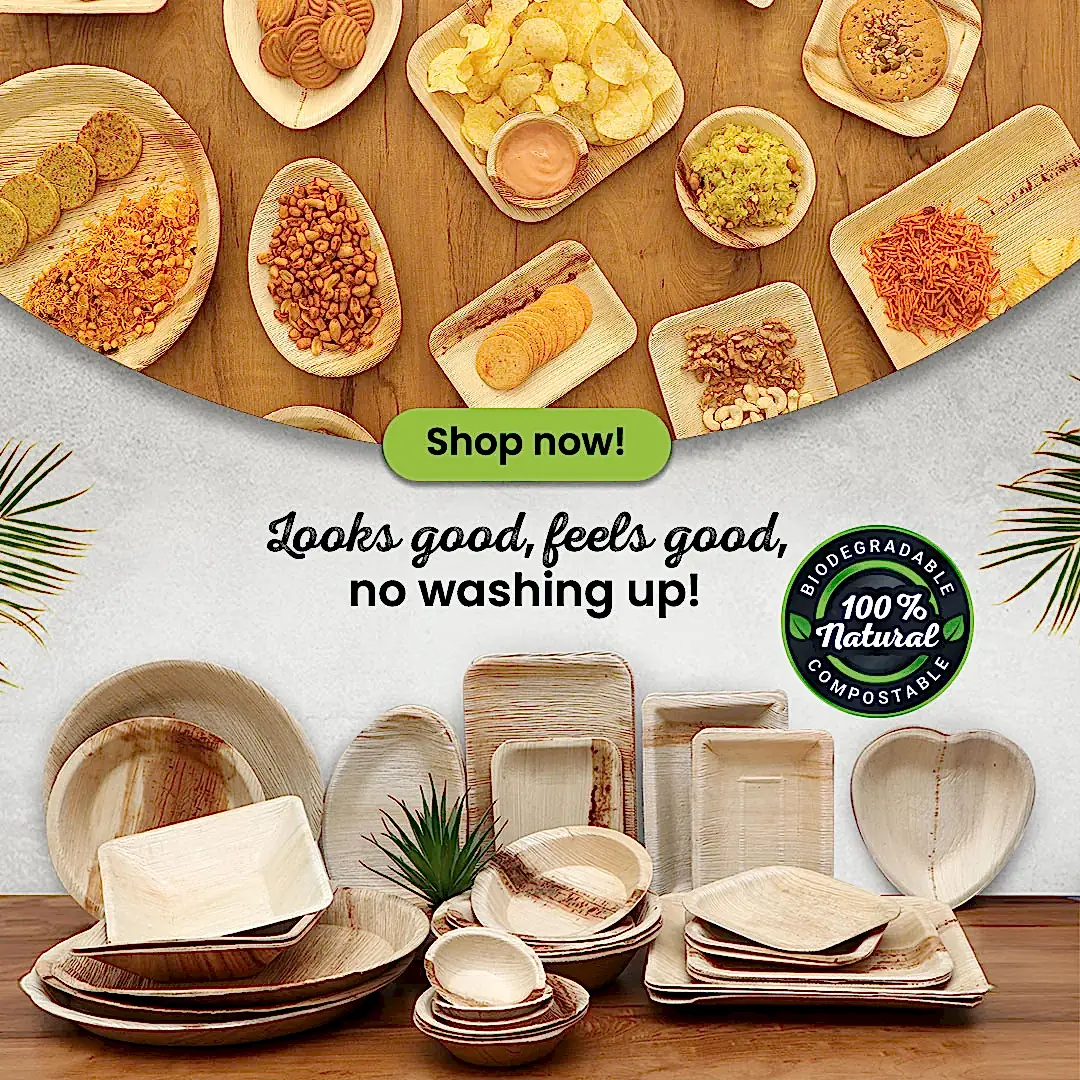 7" (18cm) Square Palm Leaf Compostable Bowls - Eco Leaf Products