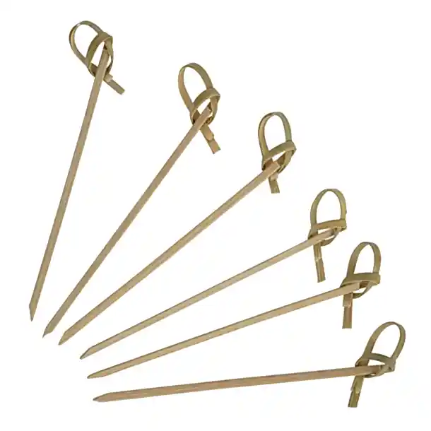 Wooden Bamboo Looped Skewers 9cm (100 pack) - Eco Leaf Products