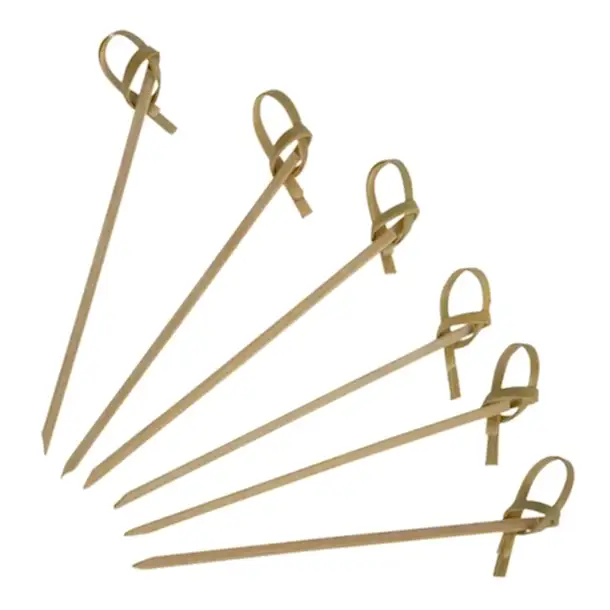 Wooden Bamboo Looped Skewers 9cm (100 pack) - Eco Leaf Products