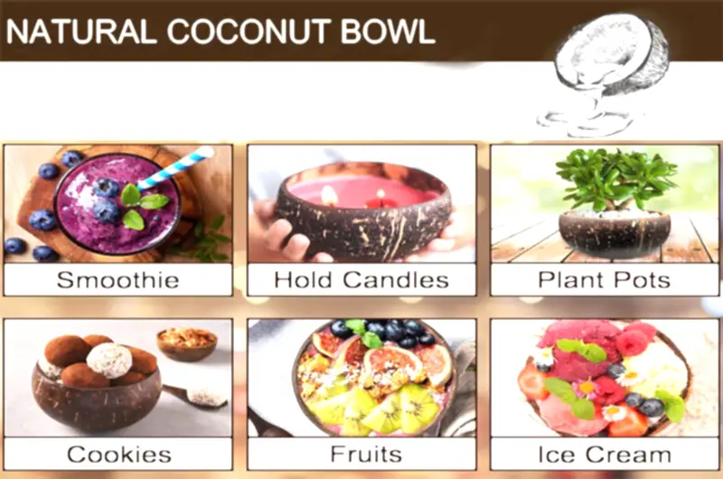 Round Polished Textured Coconut Shell 400ml - Eco Leaf Products