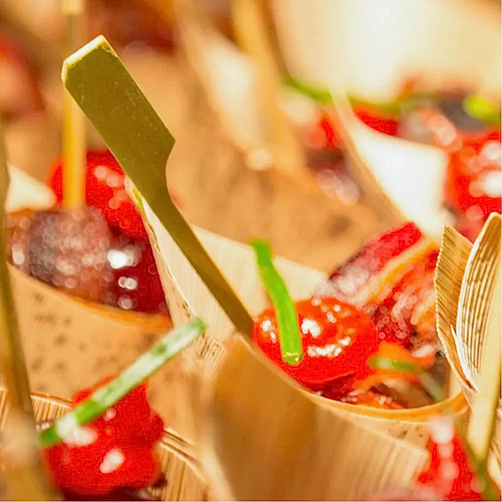 15cm (6") Bamboo Paddle Skewers Teppo Gushi Gun Shape - Eco Leaf Products