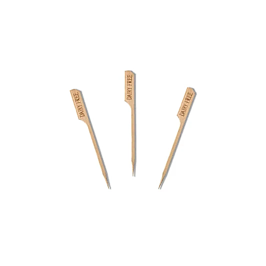 'Dairy Free' Disposable Teppo Gushi Gun Shaped Skewer 9cm (3.5") - Eco Leaf Products