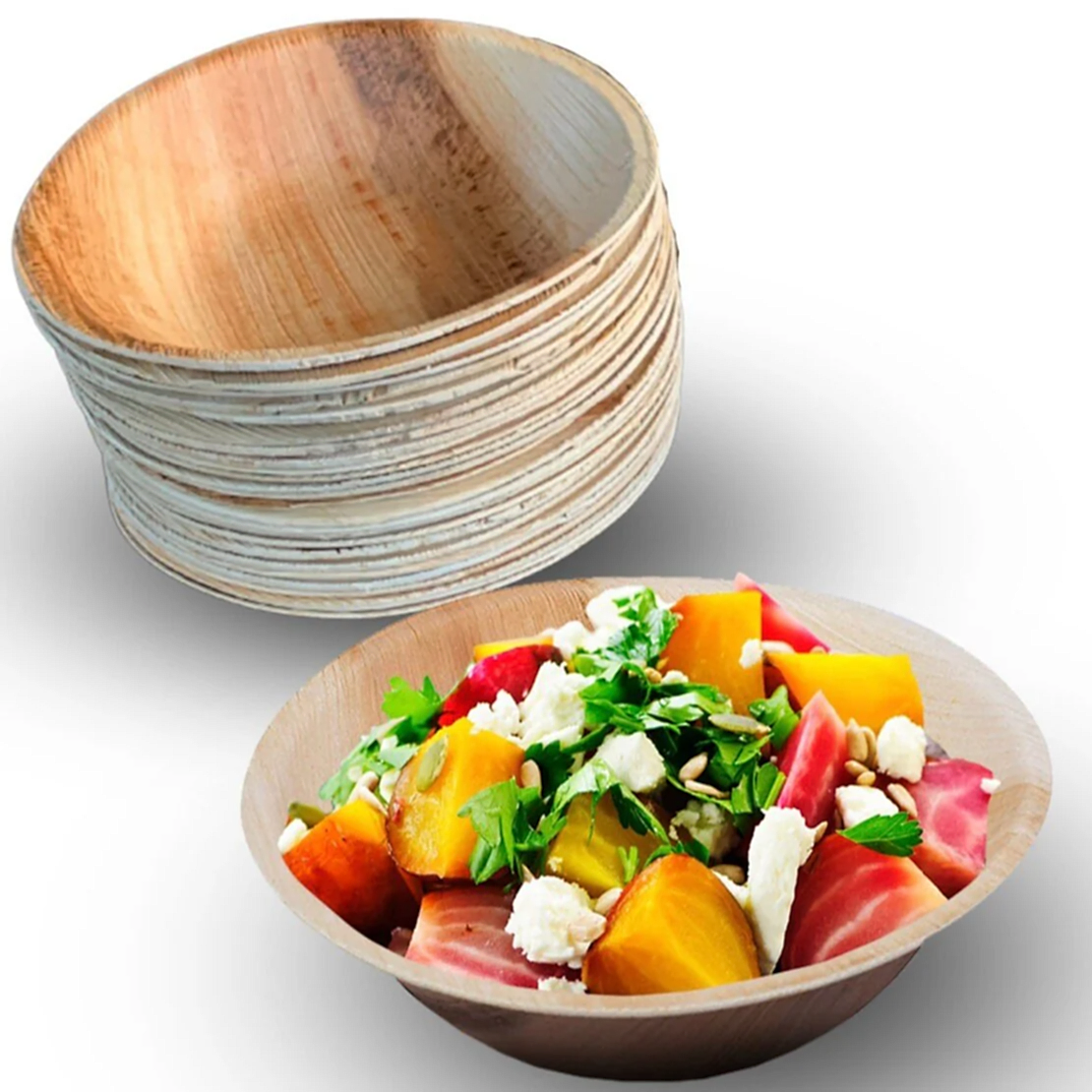 7.5" (19cm) Large Compostable Palm Leaf Bowl - Eco Leaf Products