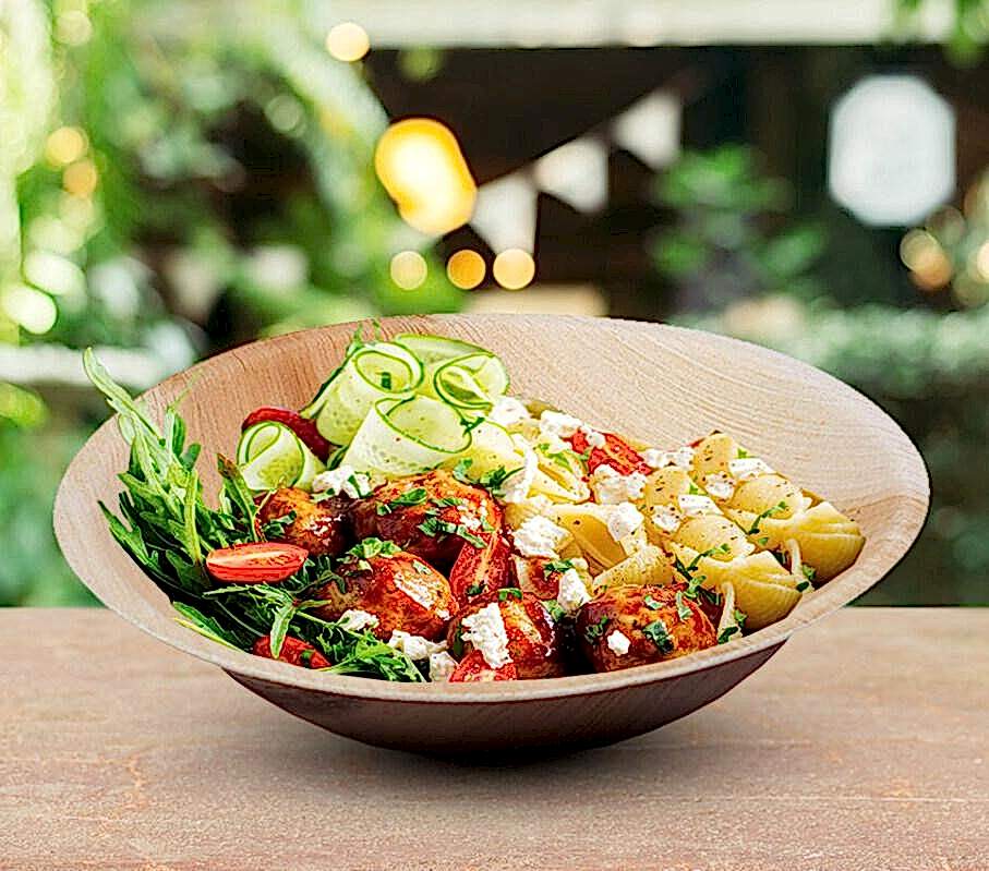 7.5" (19cm) Large Compostable Palm Leaf Bowl - Eco Leaf Products