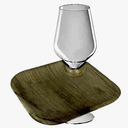 Wine Glass Holder - 8" (20cm) Disposable Bamboo Plates - Eco Leaf Products