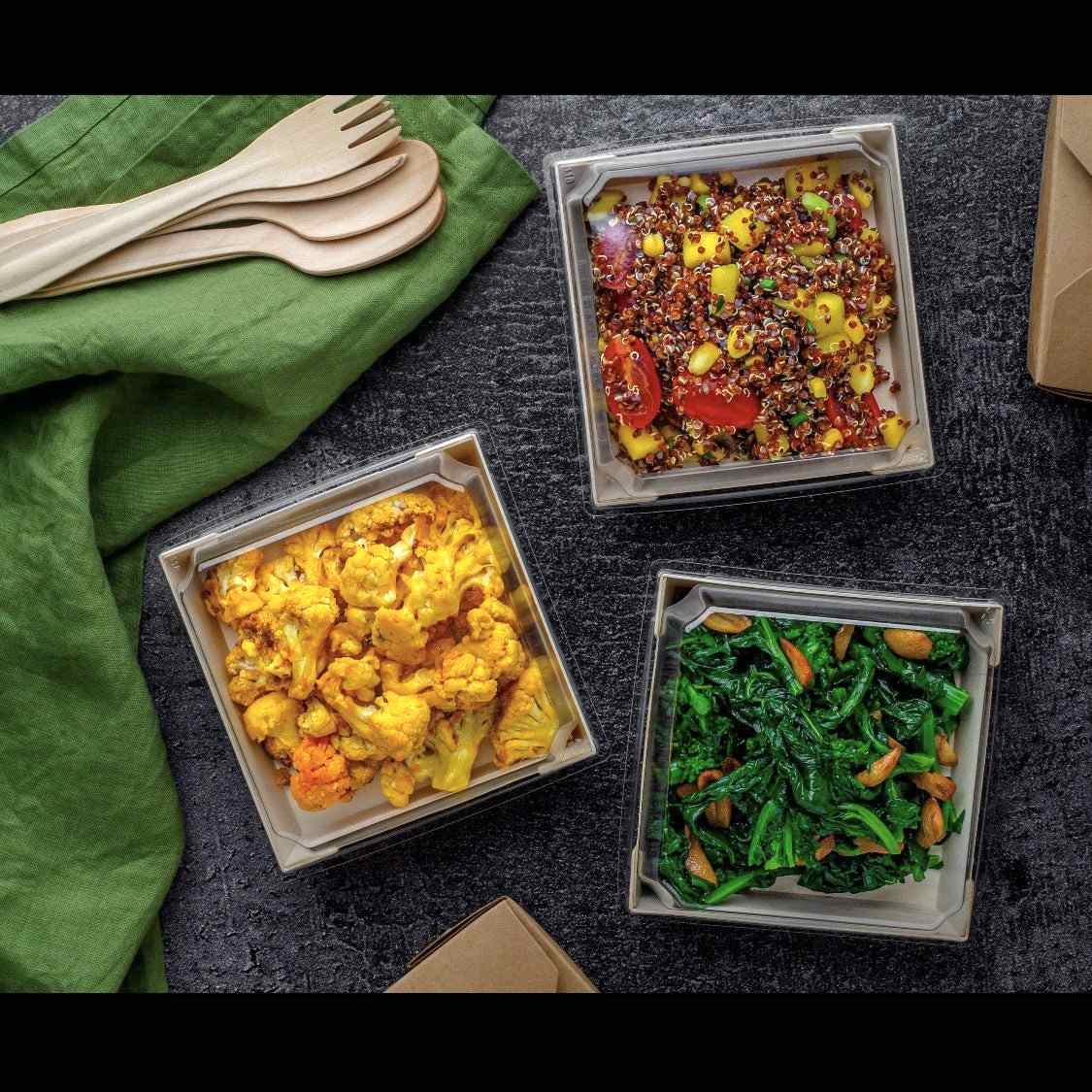 12" x 12" Solid Reusable Wooden Tray With Lid - Eco Leaf Products