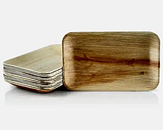 8" (20cm) Rectangle Disposable Wooden Tray - Eco Leaf Products