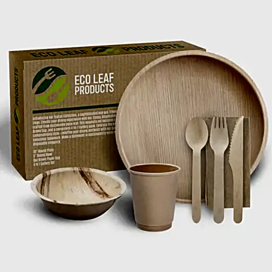 Bamboo Party Plates - Disposable Plates & Bowls - Eco Leaf Products