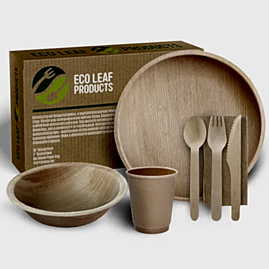 Disposable Round Party Plates - Palm Leaf Plates & Bowls - Eco Leaf Products