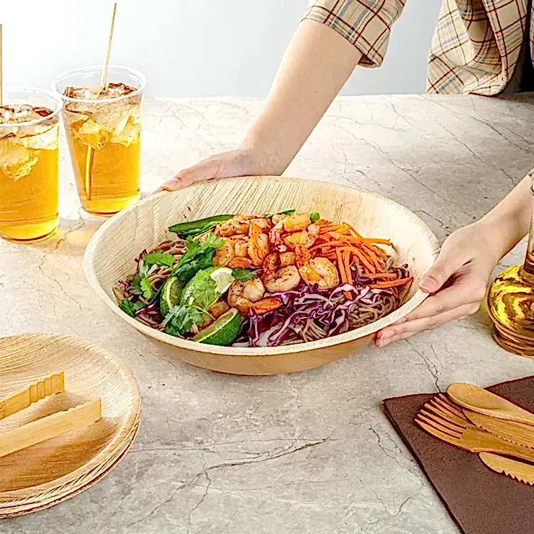 Extra Large 12" (30cm) Compostable Salad Serving Bowl - Eco Leaf Products