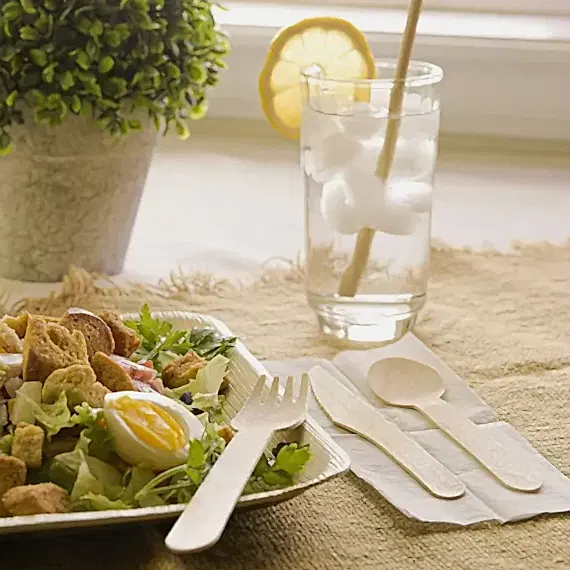 4 in 1 Wooden Disposable Cutlery Pack - Eco Leaf Products