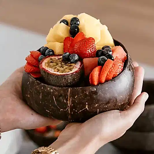 Jumbo Polished Coconut Bowls & Spoons - Reusable - Eco Leaf Products