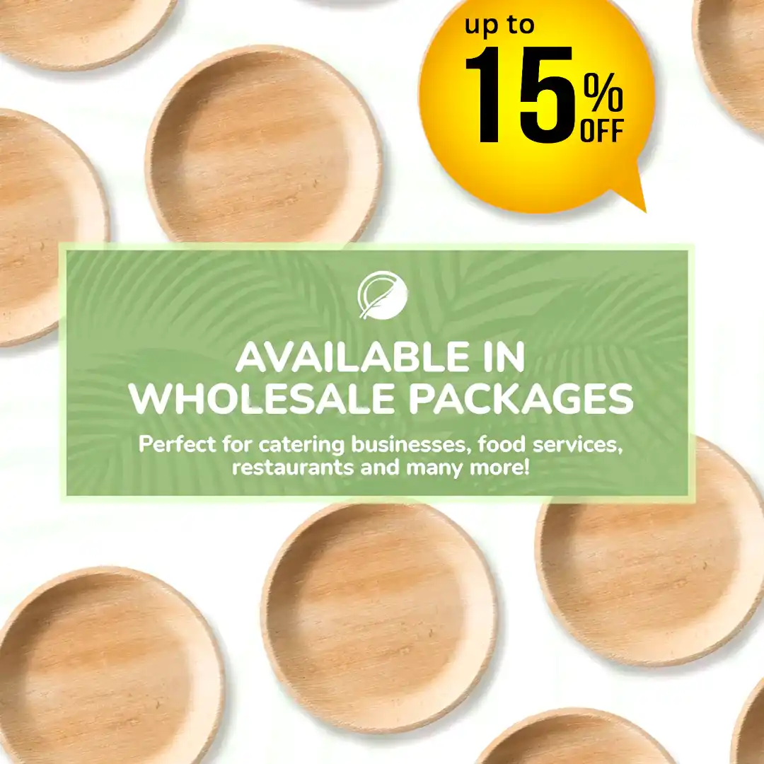 10" (25cm) Round Disposable Plates Palm Leaf Bamboo Plates - Eco Leaf Products