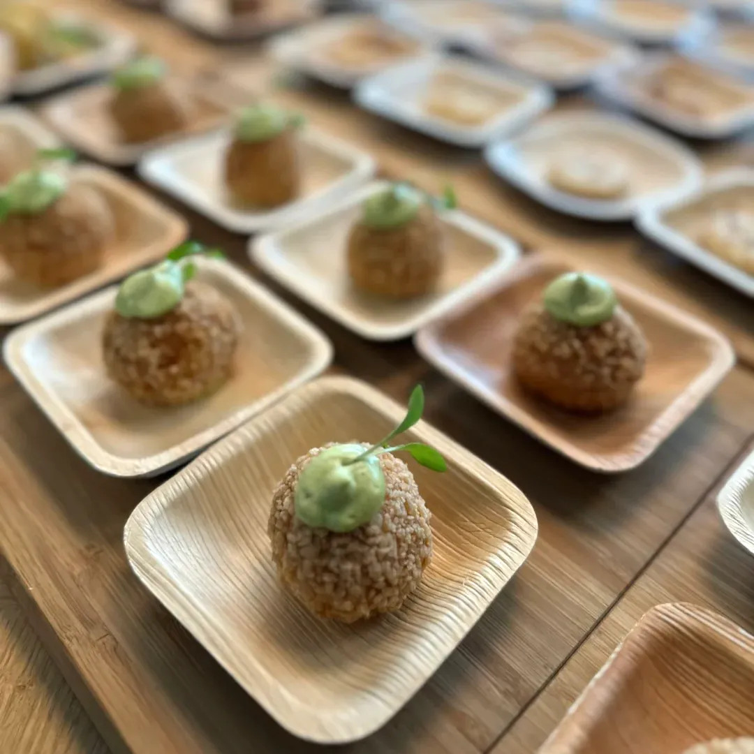 Small 4" (10cm) Square Compostable Bamboo Plates - Eco Leaf Products