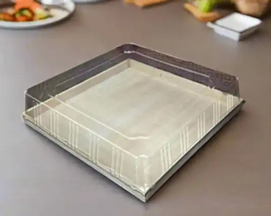 18" x 18" Solid Reusable Wooden Tray With Lids - Eco Leaf Products