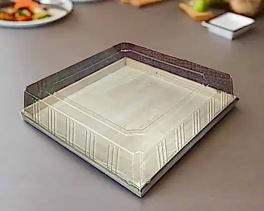 16" x 16" Solid Reusable Wooden Tray With Lids - Eco Leaf Products