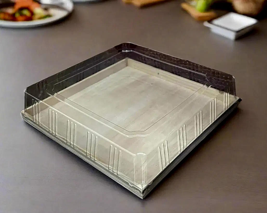 16" x 16" Solid Reusable Wooden Tray With Lids - Eco Leaf Products