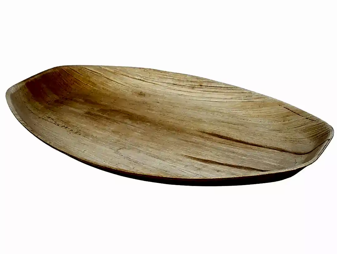 11" x 7" Medium Oval Disposable Bamboo Serving Tray - Eco Leaf Products