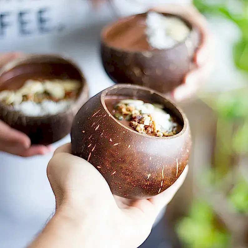 Handmade Polished Coconut Shell 400ml - Eco Leaf Products