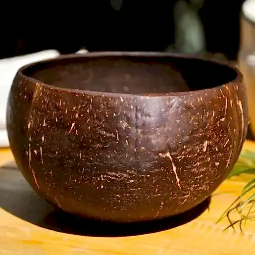 Round Polished Textured Coconut Shell 400ml - Eco Leaf Products