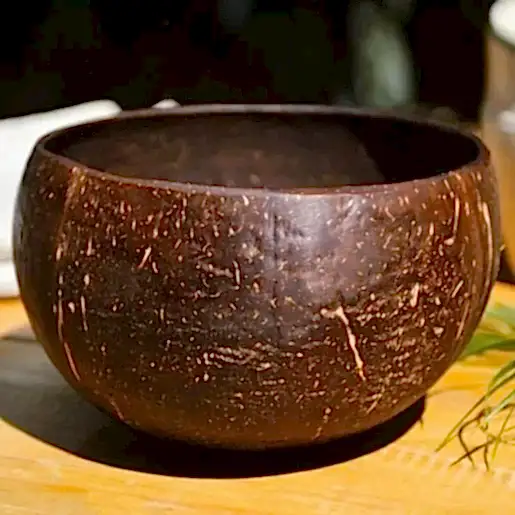 Round Polished Textured Coconut Shell 400ml - Eco Leaf Products